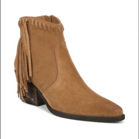 Sam Edelman Willice Fringe Suede Booties - Picture 7 of 11